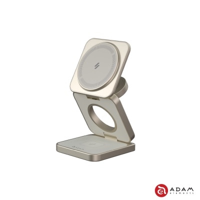 ADAM elements Mag 3 Pro Qi2 15W 折疊式三合一旅行磁吸無線充電座