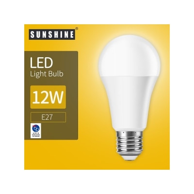 Sunshine LED 燈泡 A60球膽 - 12W E27大螺頭 6500K 白光