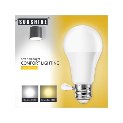 Sunshine LED 燈泡 A60球膽 - 9W E27大螺頭 3000K 黃光