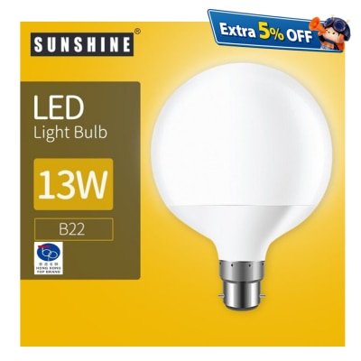 Sunshine LED 燈泡 G95大球型膽 - 13W B22 釘頭 6500K 白光