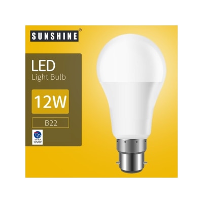 Sunshine LED 燈泡 A60球膽 - 12W B22釘頭 6500K 白光
