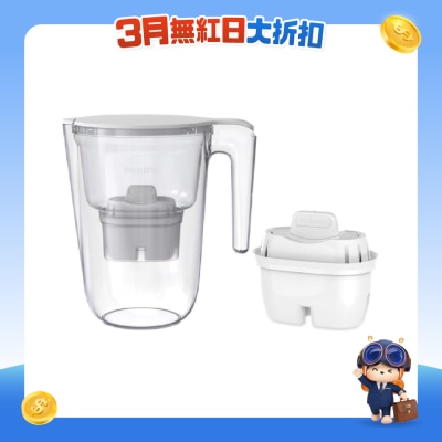 PHILIPS 飞利浦 - Mirco Pure AWP2937WHT/97 滤水壶连1个滤芯 AWP210 套装