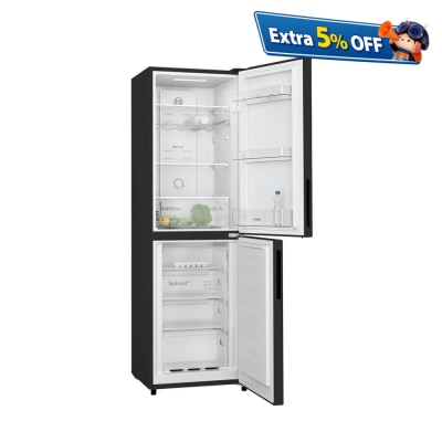 BOSCH KGN27NBDAG,NoFrost fridge-freezer with freezer at bottom (Black) Fridge