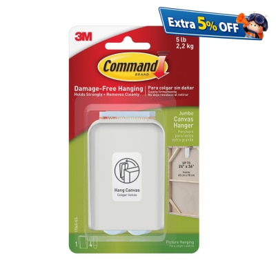 Command Jumbo Canvas Picture Hanger, Holds 2.2 kg (17045)