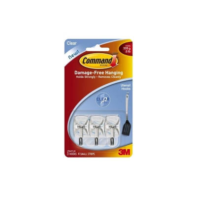 Command - Clear Small Wire Utensil Hooks, Holds 0.5 lb (17067CLR)