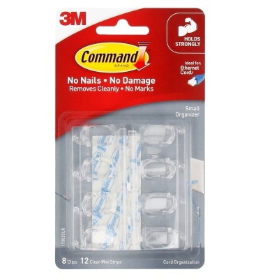 Command - Small Clear Cord Clips (17302)