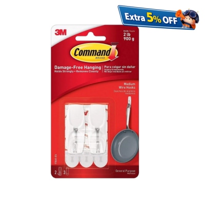 Command Medium Wire Hook, Holds 2 lb (17065)