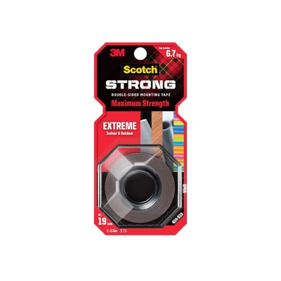 SCOTCH - Extreme Indoor & Outdoor Strong Double-sided Mounting Tape (Maximum Strength) 19mm x 1.5M (414-S19)