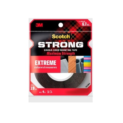 SCOTCH - Extreme Indoor & Outdoor Strong Double-sided Mounting Tape (Maximum Strength) 19mm x 4M (414-M19)