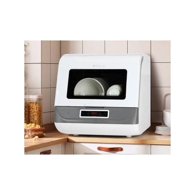 Turbo Italy - TDW-05T Fully Automatic Countertop Dishwasher with Water Tank (No Installation Required)