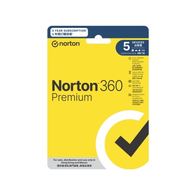 Norton 360 專業版 - 3年期,1用戶,5台裝置 (實體卡版)