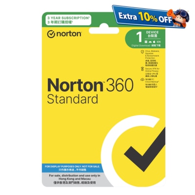 Norton 360 Standard - 3 Years, 1 User, 1 Device (Physical Card Version)
