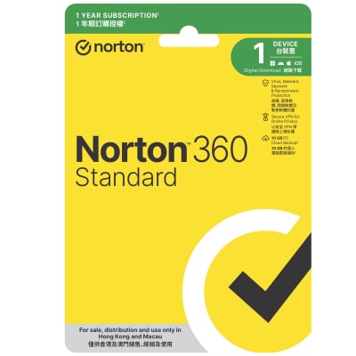 Norton - 360 Standard - 1 Year, 1 User, 1 Device (Physical Card Version)