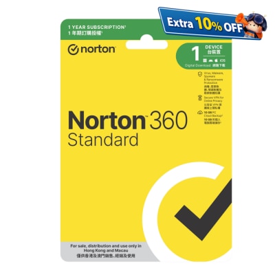 Norton 360 标准版 - 1年期,1用户,1台装置 (实体卡版)