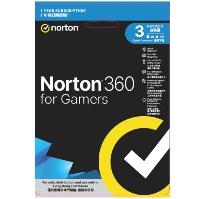 Norton 360 电竞版 - 1年期,1用户,3台装置 (实体卡版)