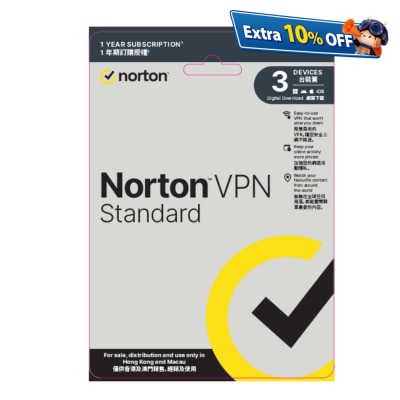 Norton WiFi Privacy Secure VPN - 1年期,1用户,3台装置 (实体卡版)
