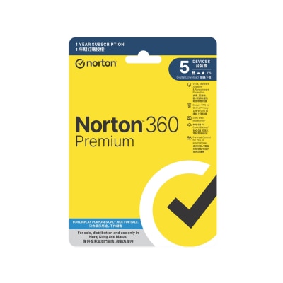 Norton - 360 Premium - 1 Year, 1 User, 5 Devices (Physical Card Version)
