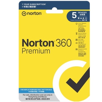 Norton 360 Premium - 1 Year, 1 User, 5 Devices (Physical Card Version)