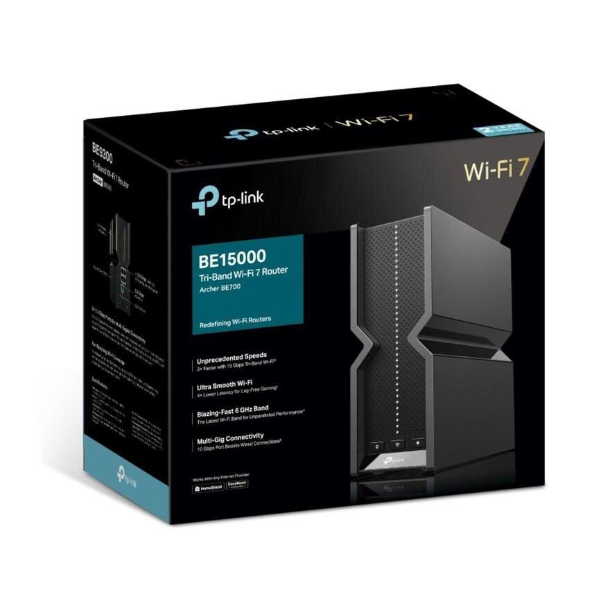 TP-Link Archer BE700 BE15000 Tri-Band Wi-Fi 7 EasyMesh Router