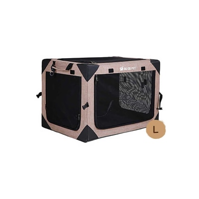 Dodopet One-Piece Metal Steel Foldable Outgoing Breathable Pet Cage (Suitable for Car Pets Outing)(L