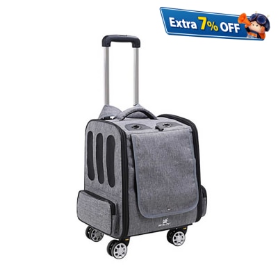 Dodopet 宠物两用背囊手拉车 四轮360度转动(灰色) (宠物承重：10kg)