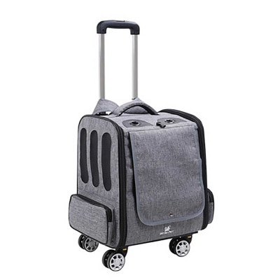 Dodopet 宠物两用背囊手拉车 四轮360度转动(灰色) (宠物承重：10kg)