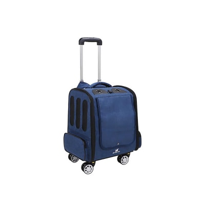 Dodopet Dual-purpose Rucksack Trolley Four-Wheel 360-degree Rotation (Blue) (Pet Weight: 10kg)