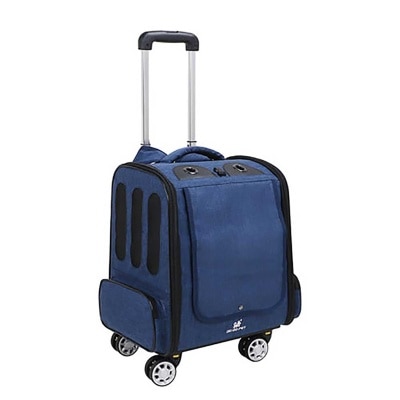 Dodopet 宠物两用背囊手拉车 四轮360度转动(蓝色) (宠物承重：10kg)