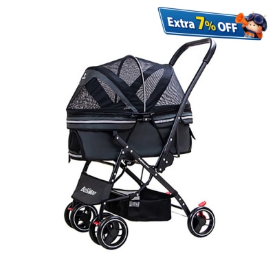 Dodopet 高级高身四轮折叠反光狗狗手推车 (宠物承重：25kg)