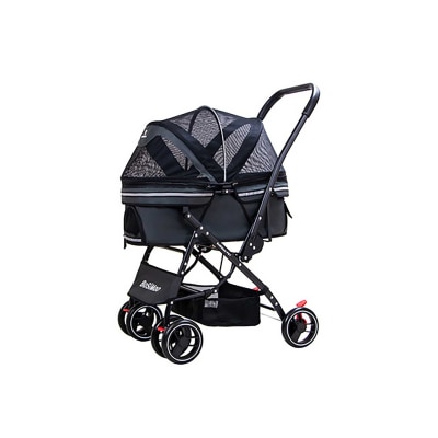 Dodopet Advanced Tall Four-Wheel Folding Reflective Dog Trolley (Pet Weight: 25kg)