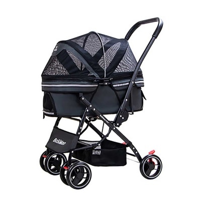 Dodopet 高级高身四轮折叠反光狗狗手推车 (宠物承重：25kg)