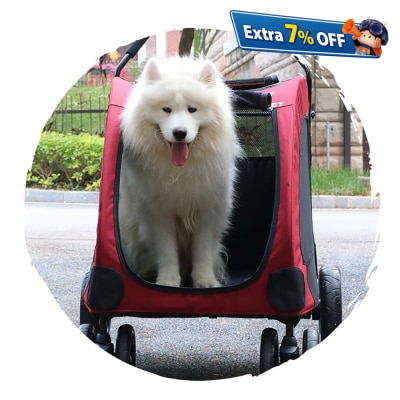 Dodopet DODOPET 大型狗四轮折叠狗狗手推车 (宠物承重：70kg)