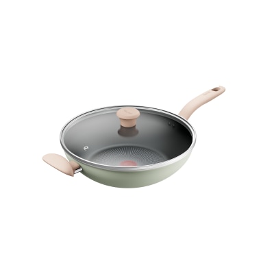 TEFAL - Tefal So Matcha 30cm Wokpan + glass Lid G1791695 Wok Pan