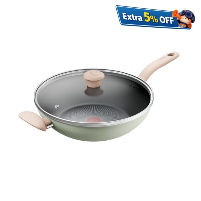 TEFAL Tefal So Matcha 30cm Wokpan + glass Lid G1791695 Wok Pan
