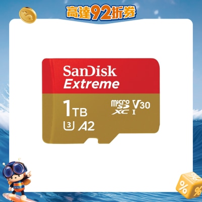 SANDISK - SDSQXAV Extreme MicroSD Card 1TB UHS-I 190MB/R 130MB/W