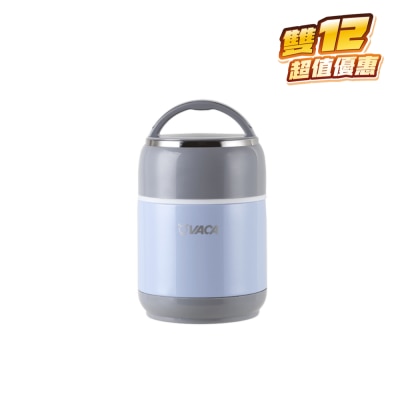 VACA S/ST VACUUM 600ML PORTABLE FOOD JAR (BLUE)