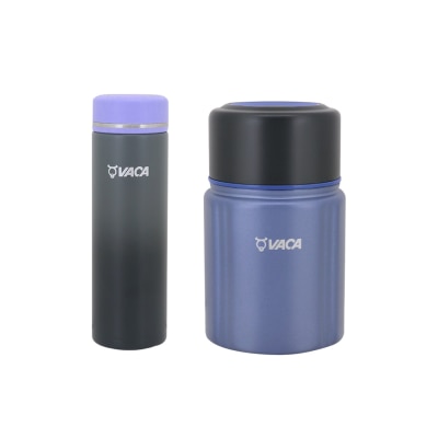 VACA - VAC. SET: 0.78L FOOD JAR (BLUE) + 0.5L MUG (GRADIENT BLACK)