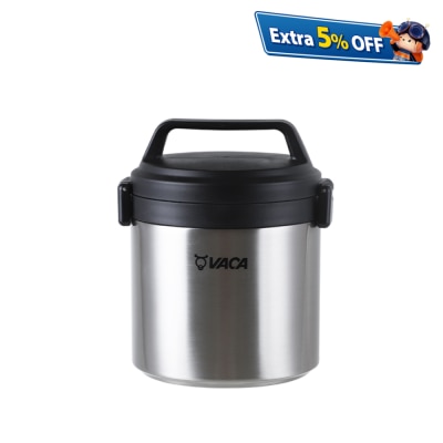 小牛角 316不锈钢真空便携式 1500毫升饭壶连菜格 (不锈钢)