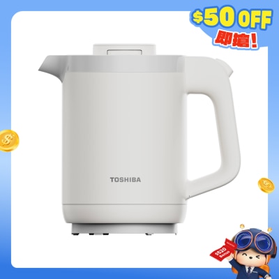 TOSHIBA - KT-08DH1VHK(W) 0.8L Cordless Double Wall Electric Kettle with Lockable Lid