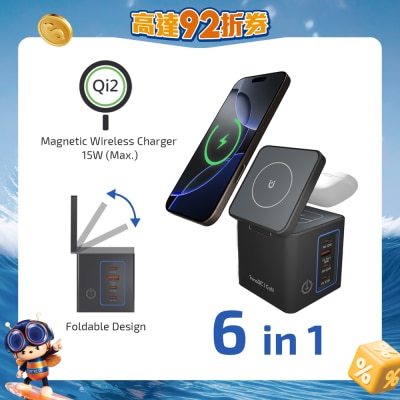 inno3C 創品 - i-105WS 105W Qi2 + GaN 6合1磁吸無線快速充電座