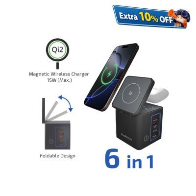 inno3C 創品 i-105WS 105W Qi2 + GaN 6合1磁吸無線快速充電座