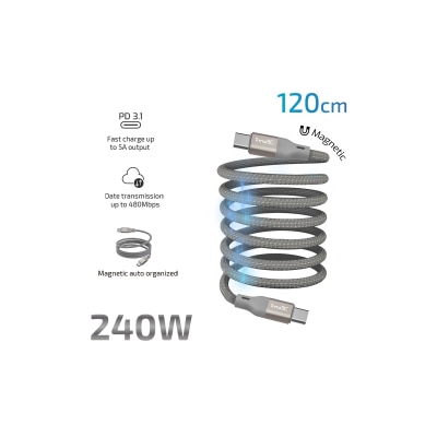 inno3C 創品 i-2M240-12 240W Type-C to Type-C磁吸收納線120cm