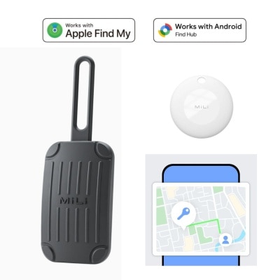 MiLi MiTag DUO Global Positioning Travel Luggage Tag – Supports Apple iOS & Android
