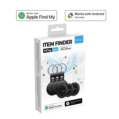 MiLi MiTag Duo Item Finder iOS or Android Compatible 3 Pcs with Case