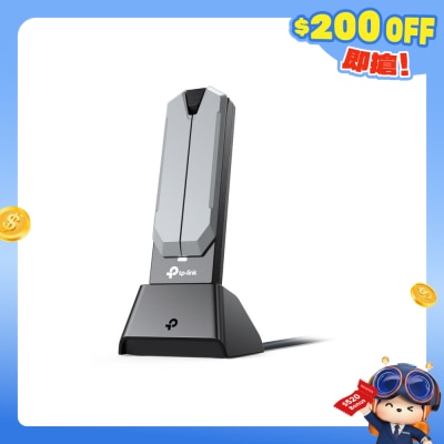 TP-Link - Archer TBE400UH BE6500 Tri-Band Wi-Fi 7 High Gain USB Adapter