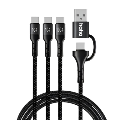 haha TRAVEL 100W 2-in-3 Fast Charging Data Cable