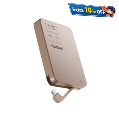 Momax 1-Power F.Pass+ 10000mAh 磁力带线流动电源 移动电源