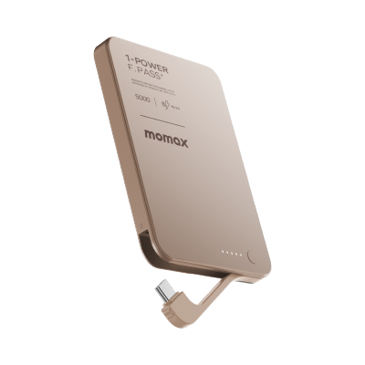 Momax 1-Power F.Pass⁺ Magnetic Battery Pack With Built-In Cable 5000mAh Power Bank