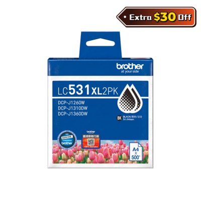 BROTHER 兄弟 LC531XL2PK 黑色墨盒套装