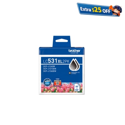 BROTHER 兄弟 LC531XL2PK 黑色墨盒套装
